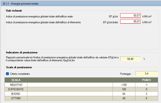 8 Esempio di criterio con dati da EC700